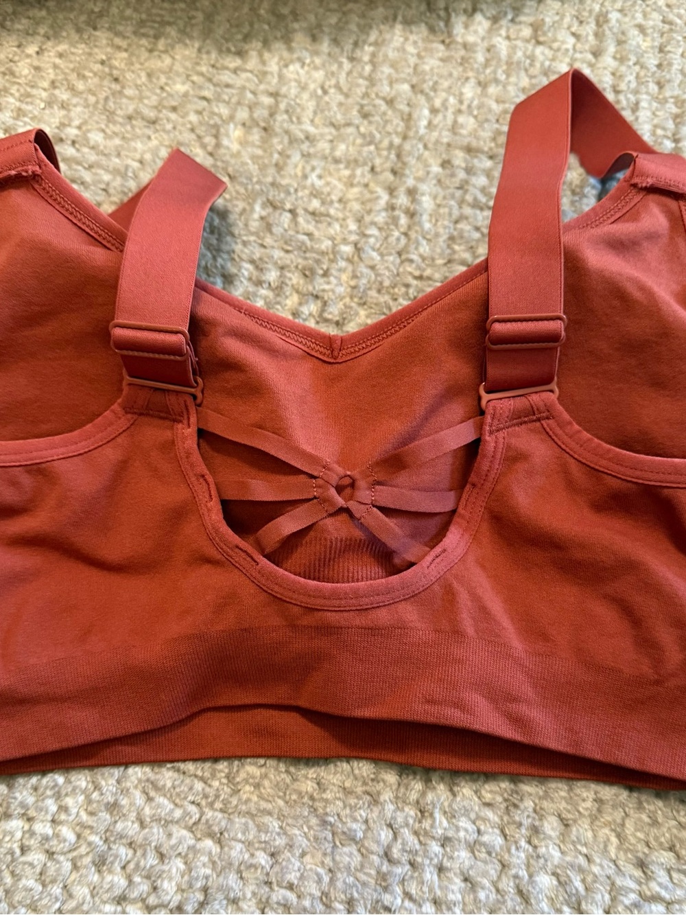 Cacique Seamless V-Neck Bralette - Rust and Black Size 14/16 - Picture 4 of 6